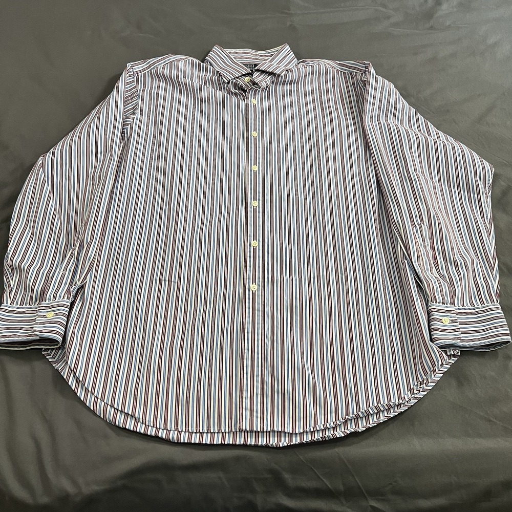 Polo Ralph Lauren Dress Shirt Men 17 1/2 34/35 Striped Regent Classic Fit